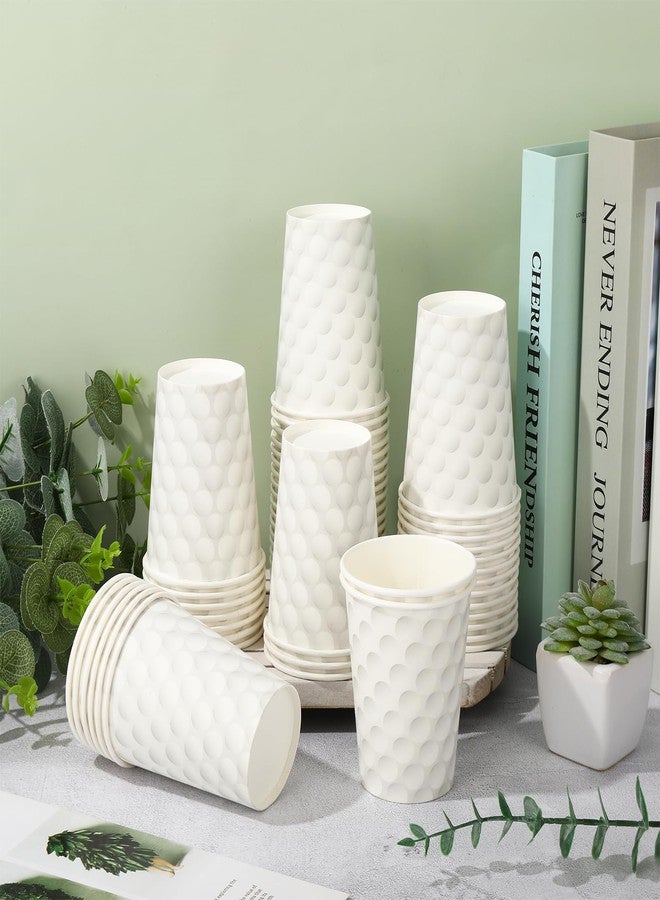 Whaline 50 Pcs 9 oz Disposable White Paper Cups Golf Theme Paper Cup White Golf Ball Disposable Party Drinking Cup Hot/Cold Drinking Cups for Juice Coffee Water Drink Home Sport Party Supplies - Image 4